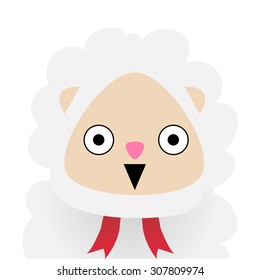 Isolated sheep with facial expressions. Vector illustration