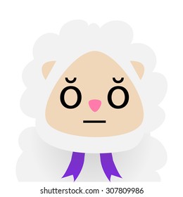 Isolated sheep with facial expressions. Vector illustration