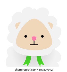 Isolated sheep with facial expressions. Vector illustration