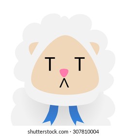 Isolated sheep with facial expressions. Vector illustration