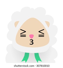 Isolated sheep with facial expressions. Vector illustration