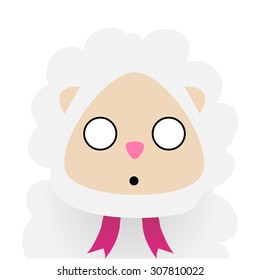 Isolated sheep with facial expressions. Vector illustration