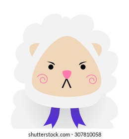 Isolated sheep with facial expressions. Vector illustration