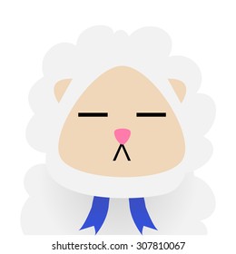 Isolated sheep with facial expressions. Vector illustration