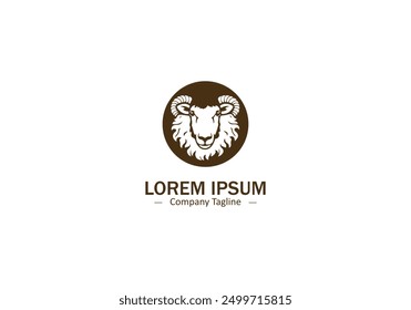 Isolated Sheep Logo Design with Abstract and Modern Pet Icon Elements