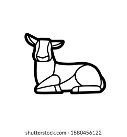 Ovejas aisladas en vidrio manchado - Ilustración vectorial