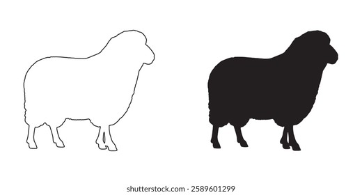 Isolated Sheep Vector - Crisp Sheep Silhouette for Graphic Design
