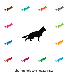 Isolated Sheepdog Icon. Retriever Vector Element Can Be Used For Retriever, Sheepdog, Dog Design Concept.