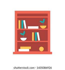 Isolated shelf with books design