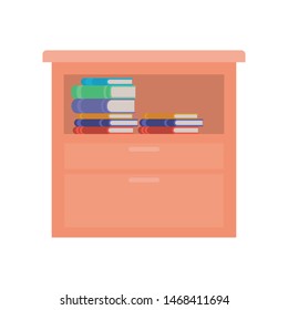 Isolated shelf with books design