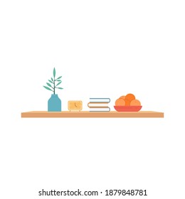 Isolated shelf wall hosehold items icon- Vector