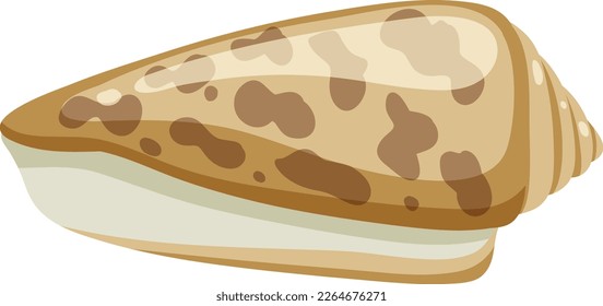 Isolated shell rocky shore illustration