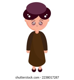 Dibujo de pastor aislado Caricatura Natividad personaje temporada navideña Vector