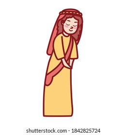 Isolated shepherd icon. Nativity characters icon - Vector