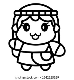 Isolated shepherd icon. Nativity characters icon - Vector