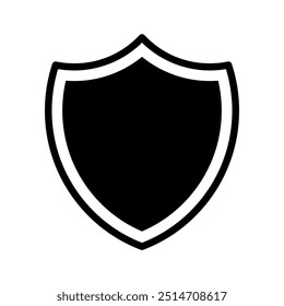 Ícone de Escudo Isolado no Plano de Fundo Branco