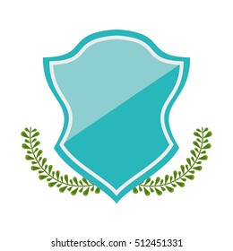 Isolated shield inside wreath design