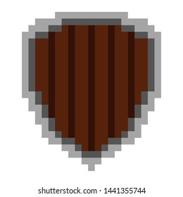 Isolated shield pixelated icon on a white background - Vector