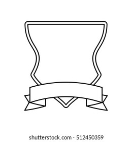 Isolated shield with ribbon design