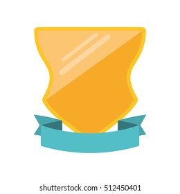 Isolated shield with ribbon design