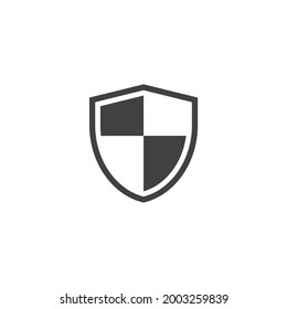 icono de signo de escudo aislado, ilustración vectorial