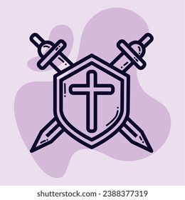 Isolated Shield and swords icon Medieval weapon Vector