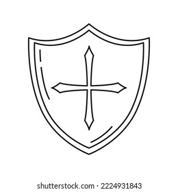 Isolated shield weapon medieval icon Vector