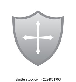 Icono medieval del arma de escudo aislado Vector
