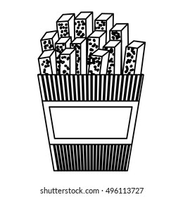 Isolated and shilhouette french fries design