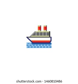 Isolated Ship Emoji, Icon, emoticon vector flat