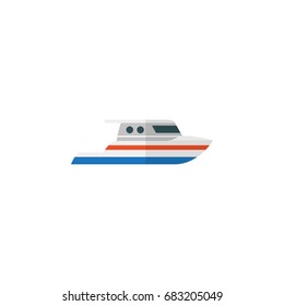 Isolated Ship Flat Icon. Boat Vector Element Can Be Used For Ship, Boat, Yacht Design Concept.