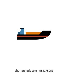 Isolated Ship Flat Icon. Boat Vector Element Can Be Used For Ship, Boat, Transport Design Concept.