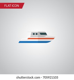 Isolated Ship Flat Icon. Boat Vector Element Can Be Used For Ship, Boat, Yacht Design Concept.