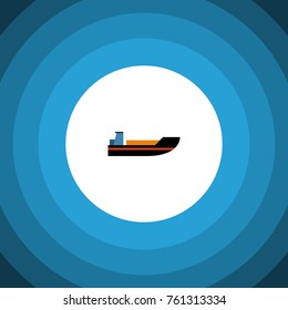 Isolated Ship Flat Icon. Boat Vector Element Can Be Used For Ship, Boat, Transport Design Concept.