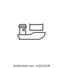Isolated ship icon line symbol on clean background. Vector boat element in trendy style.