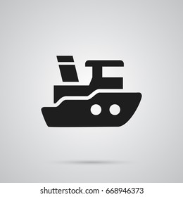 Isolated Ship Icon Symbol On Clean Background. Vector Boat  Element In Trendy Style.