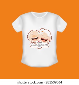 Isolated shirt with text on an orange background. Grandparent's day. Vector illustration