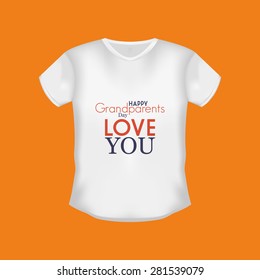 Isolated shirt with text on an orange background. Grandparent's day. Vector illustration