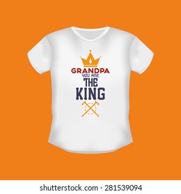 Isolated shirt with text on an orange background. Grandparent's day. Vector illustration
