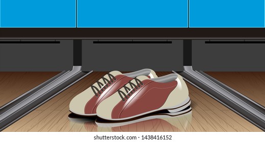 Isolated shoe on a bowling lane - Vector