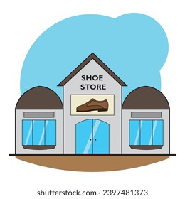 Icono de construcción del almacén de zapatos aislado Ilustración del vector