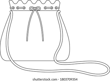Isolated sholder bag on white background illustration