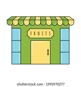 Isolated shop building icon Fruits store