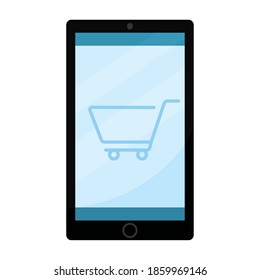 Isolated shop digital in white background financial icon- Vector