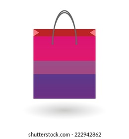 Isolated shopping bag with a bisexual pride flag