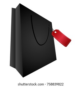 Isolated shopping bag with empty label on a whte background, vector illustration