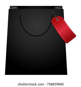 Isolated shopping bag with empty label on a whte background, vector illustration