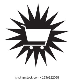 Isolated shopping cart icon in a comic effect. Vector illustration design