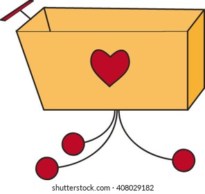 isolated shopping cart, vector illustration