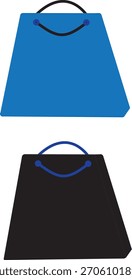 Ícone do vetor do saco de papel de compras isolado no fundo branco. Presente Surpresa De Férias De Venda De Presentes. Oferta especial de compras online. Conceito de estilo de vida glamouroso